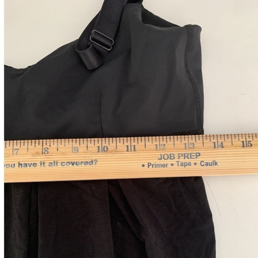 Lululemon Pleated Shelf Bra Tank Top Black Size 4 Adjustable Straps Cinched Hem - Picture 6 of 7